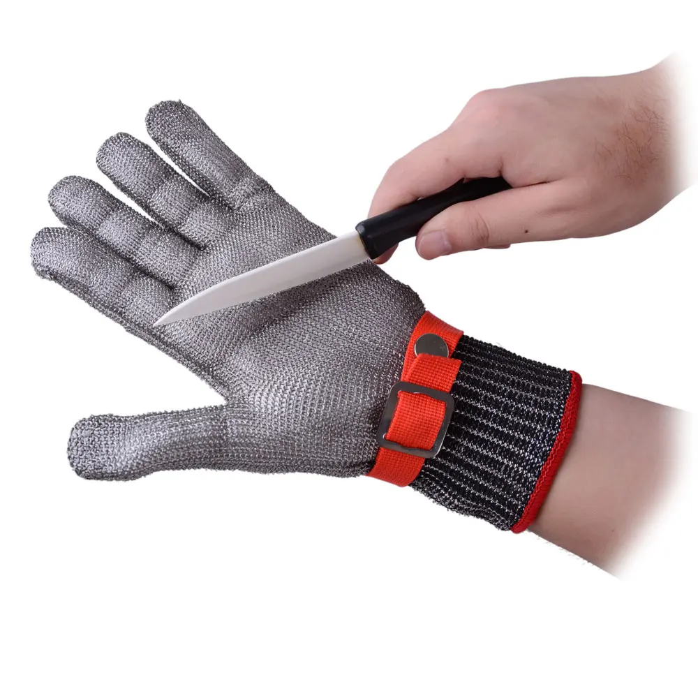 

Cut Resistant Gloves Stainless Steel Wire Metal Mesh Butcher Safety Work Gloves for Cutting, Slicing Chopping and Peeling
