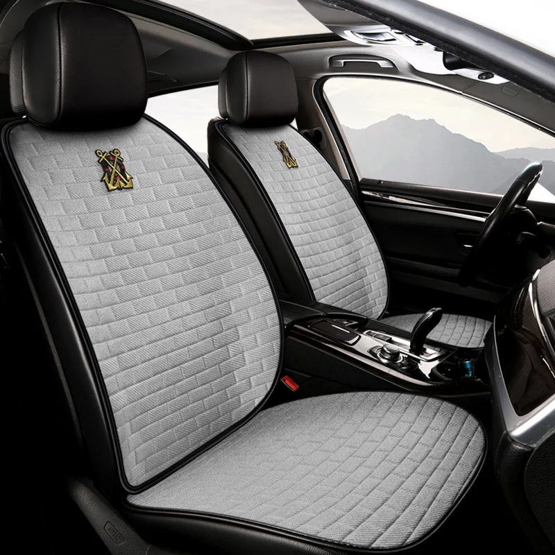 

Front Rear Car Seat Cover Flax Car seat Protector Car Cushion Breathable Auto Mat Anti Slip Pad Interior Accessories