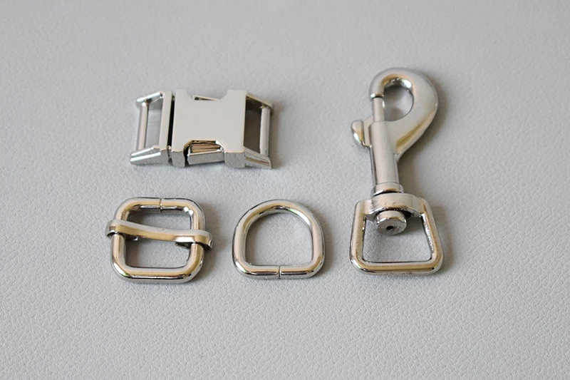 10 sets Metal buckle lobster clasp strap belt clip adjuster buckle keychain key D rings dog collar chain connection snap buckles