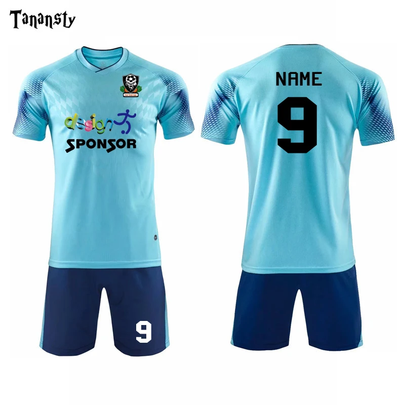 

Jersey Blank Football Men Soccer Survetement Uniform Adult CustomizeTraining Tracksuit Uniforms Shirt with Shorts Suits New Set