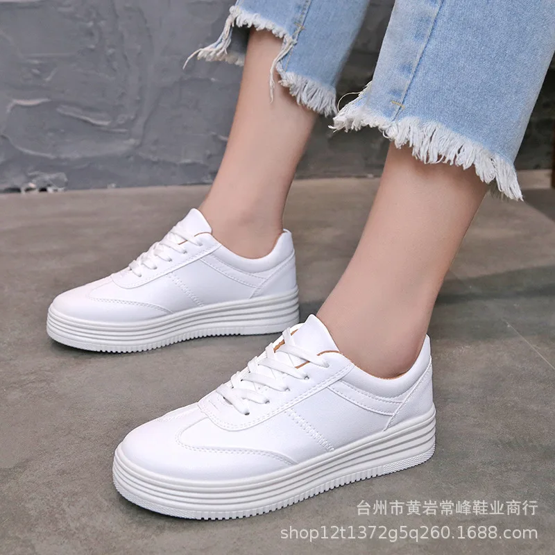 

White Shoes Women's 2019 New Style Versatile Base Women's Korean-style Elevator WOMEN'S Casual Shoes Shoes Factory