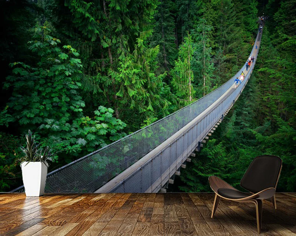 

Papel de parede Suspension bridge in the forest landscape 3d wallpaper,living room tv wall bedroom wall papers home decor mural