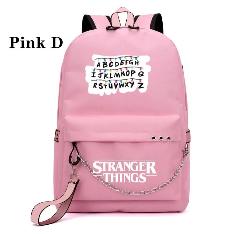Pink D Тканевый рюкзак для девочек, школьные сумки для студентов колледжа, рюкзак для ноутбука, рюкзак для отдыха на цепочке, рюкзак для путешествий - Цвет: Pink D