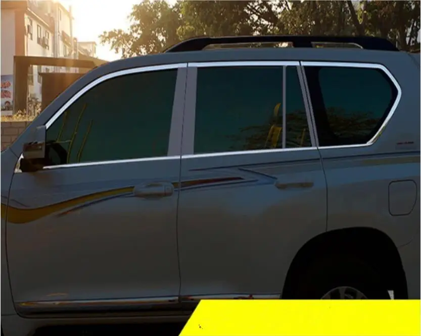 2010- для Toyota Prado Оконные Планки overbearing Модифицированная Автомобильная дверь не включает в себя центральная колонка 18 шт