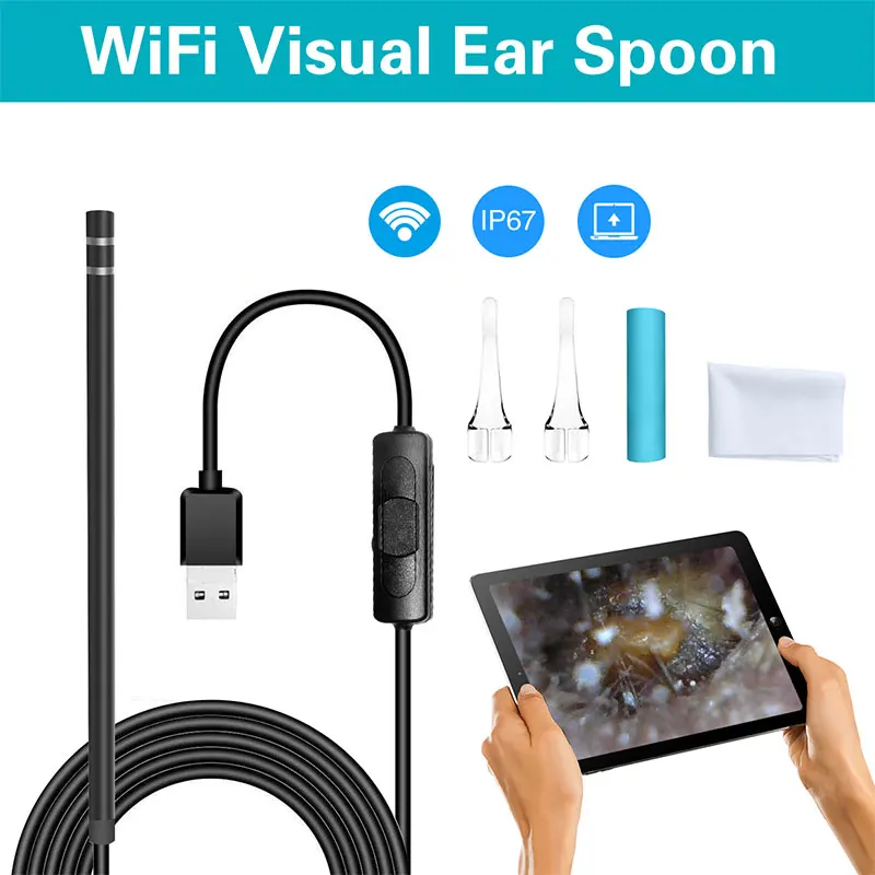 

2019 USB Endoscope 1.3 mp WiFi Ear Spoon Borescope Practical Computers Endoscope for Mobile Phones Drop Shipping