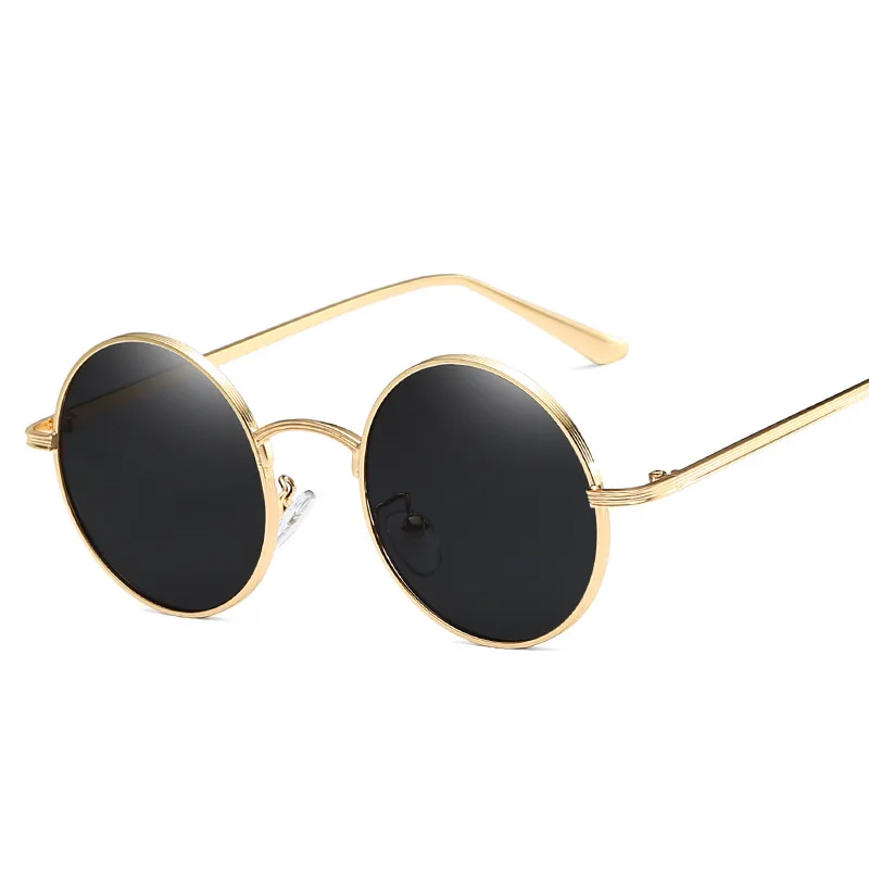 Круглые ретро солнцезащитные очки в металлической небольшой оправе, индивидуальные хип-хоп солнцезащитные очки Wu Yifan для мужчин и женщин