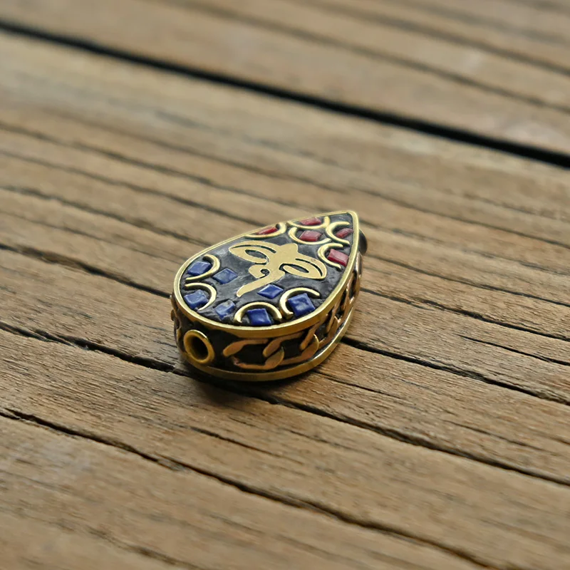 TZ-E03 Vintage Handmade Nepal beads Droplet Loose Spacer Copper Beads for DIY Bracelet Earring Charm Jewelry Findings | Украшения и