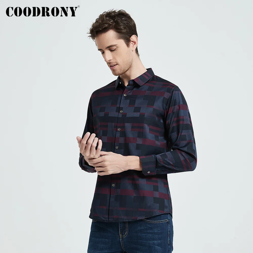 COODRONY Мужская рубашка мужская деловая Повседневная Новое поступление 2020 одежда