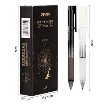 

Business Neutral Pen Deli Gel Pen 0.5mm Bullet Writing Neutral Pen Office Signature Pen Students Write Pens Fountain Pens 12pcs