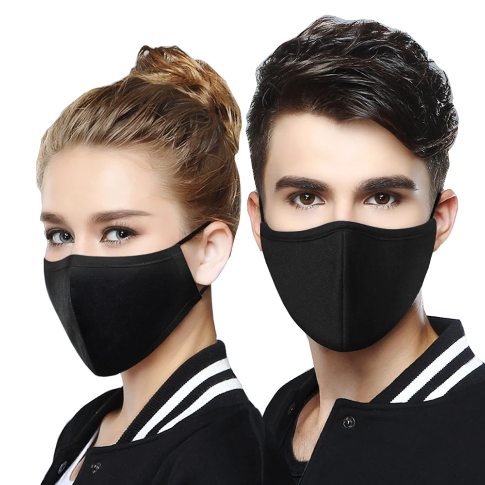 Washab хлопок против пыли гриппа лицо рот маска с активированным углем фильтр для зимнего бега спецодежда медицинская KN95 анти PM2.5 черная маска
