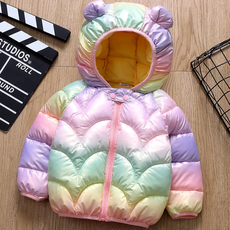 New Arrival Baby Girls Jacket Autumn Colorful Winter Boy Clothes Newborn Coats For Kids Down Cotton Jacket With Ear Hooded 0-5y