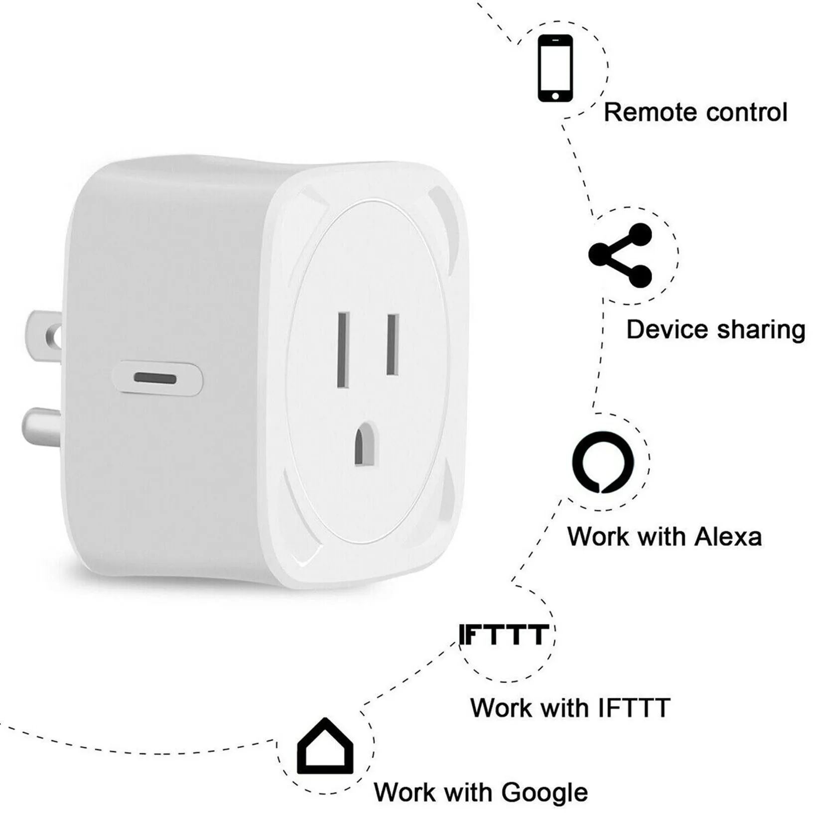 WiFi Smart Plug Switch настенная розетка Alexa Google Home пульт дистанционного управления