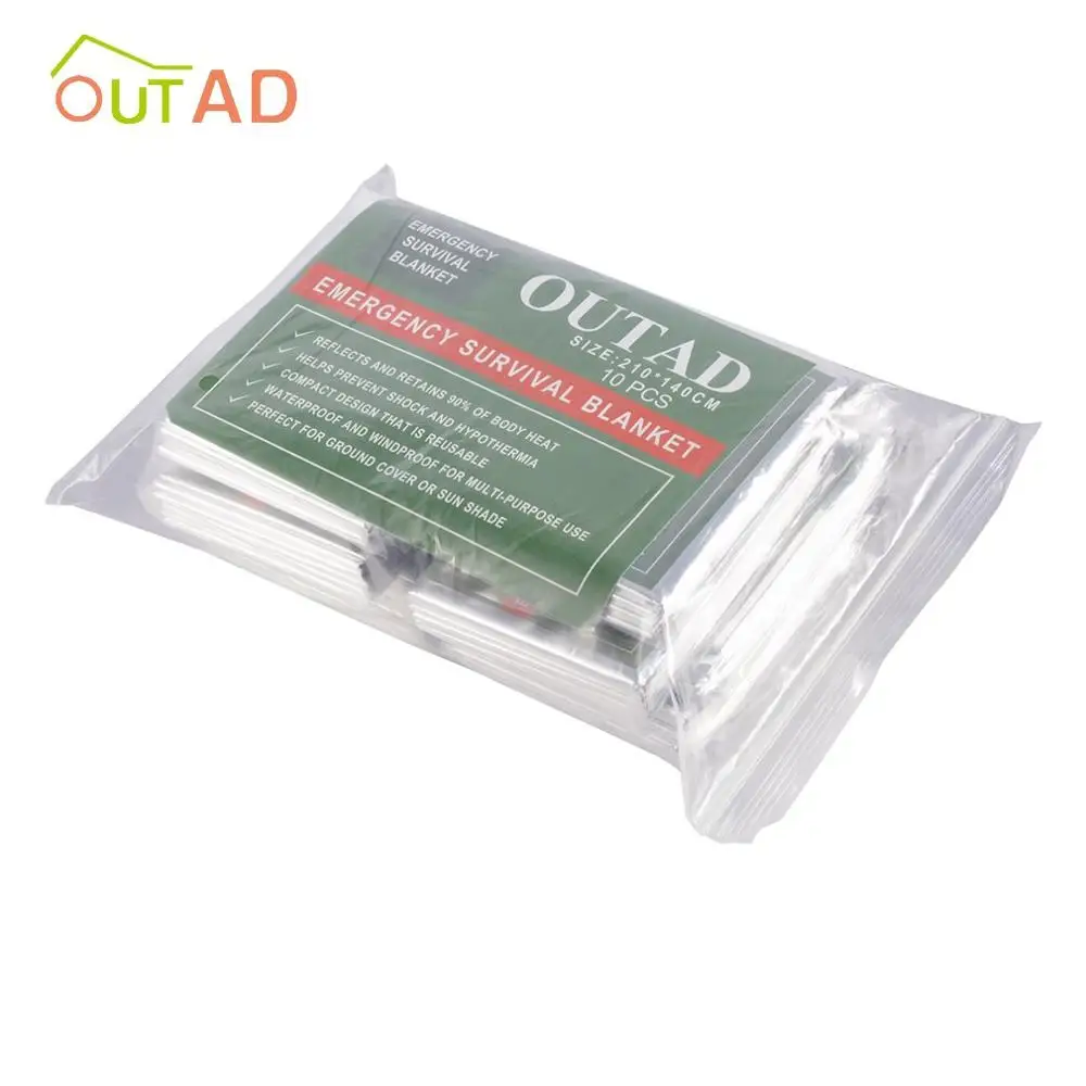 

OUTAD 10Pack Outdoor Waterproof Windproof Reusable Emergency Survival Thermal Blanket First Aid Sun Shade Ground Cover