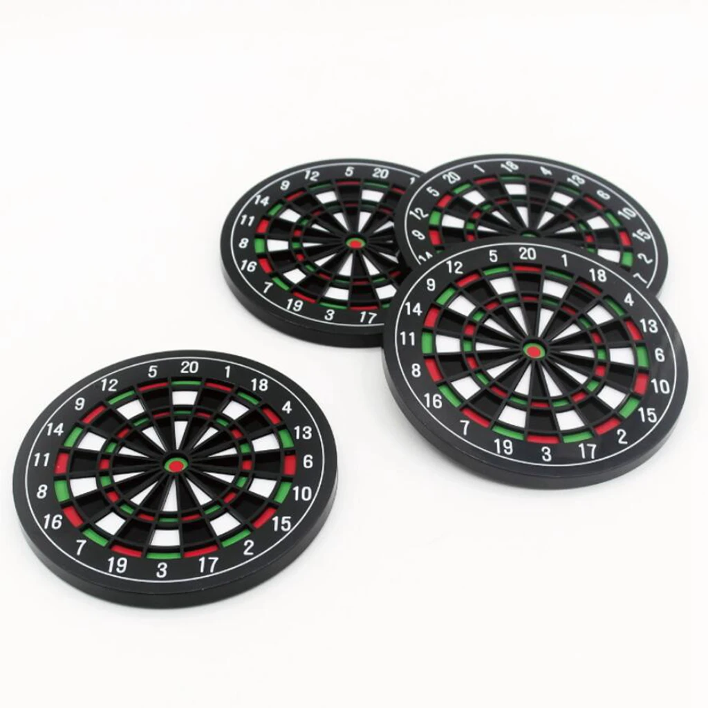 4 Pack of Dart Board Style Coasters Anti-slip Cup Coffee Mug Mat Table Placemat Set