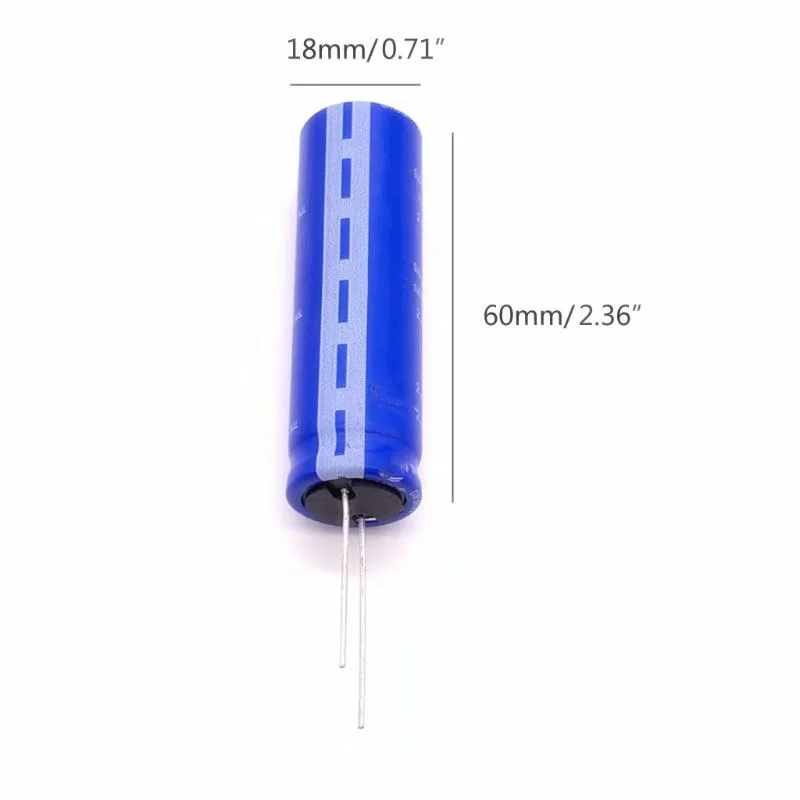 Super Farad Capacitor 2.7V 100F 18*60mm High Frequency Low ESR 2.7V100F Super Capacitor for Car Stereo Speaker Battery