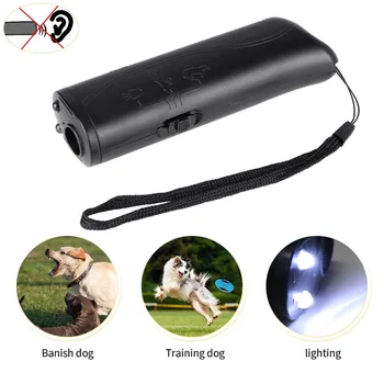 

Ultrasonic Dog Repeller Device Anti Barking Stop Bark Training Control Device Trainer LED 3 in 1 Stop Bark Deterrents Trainer