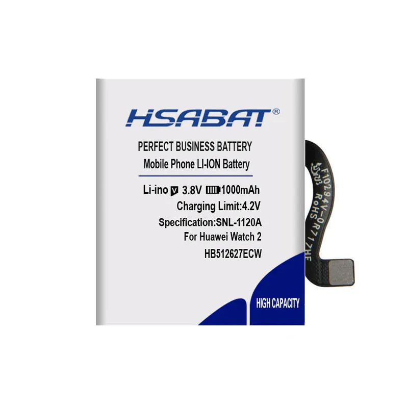 HSABAT Аккумулятор 1000 мАч HB512627ECW для HUAWEI watch 2 LEO-B09 Watch2 Pro 4G EO-DLXXU Porsche Design WatchGT