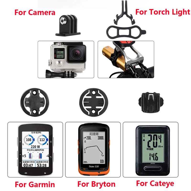 Расширительный кронштейн для Спортивного Велосипеда gps для Gopro Garmin Bryton Cateye Шурупы на руль