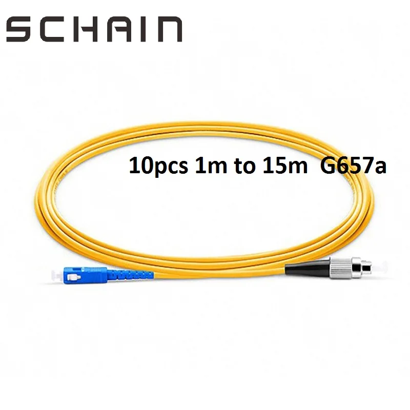 10 Pcs FC UPC to SC UPC Simplex 2 0mm PVC Single Mode Fiber Patch Cable 1