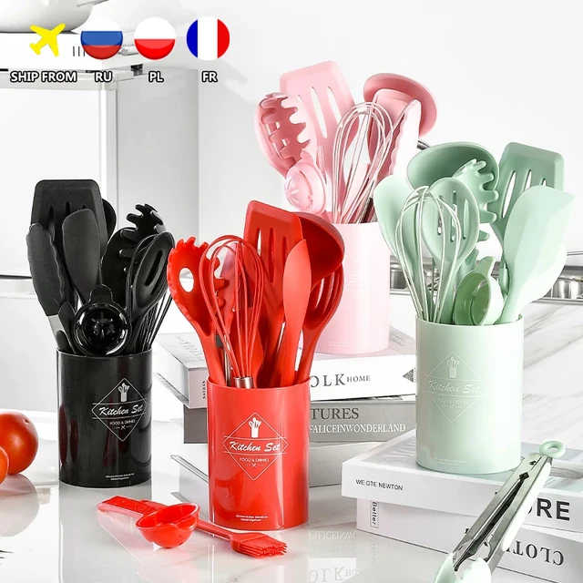 Heat Resistant Silicone Kitchen Utensils Set - Dishwasher Safe Spatula And Cookware  Set For Easy Cleaning And Safe Cooking - Temu Netherlands