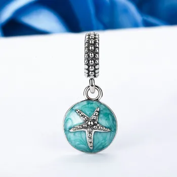 

Qikaola Collection 925 Sterling Silver Clear CZ Starfish&Sea Enamel Pendant Charm fit Original Pandora Bracelet Jewelry C136