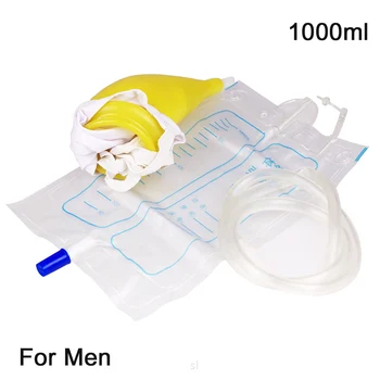 

1000ml Emergency Portable Men Urine Bag Collector Patient Bedridden Reusable Travel Storage Leakproof Elderly Pee Holder