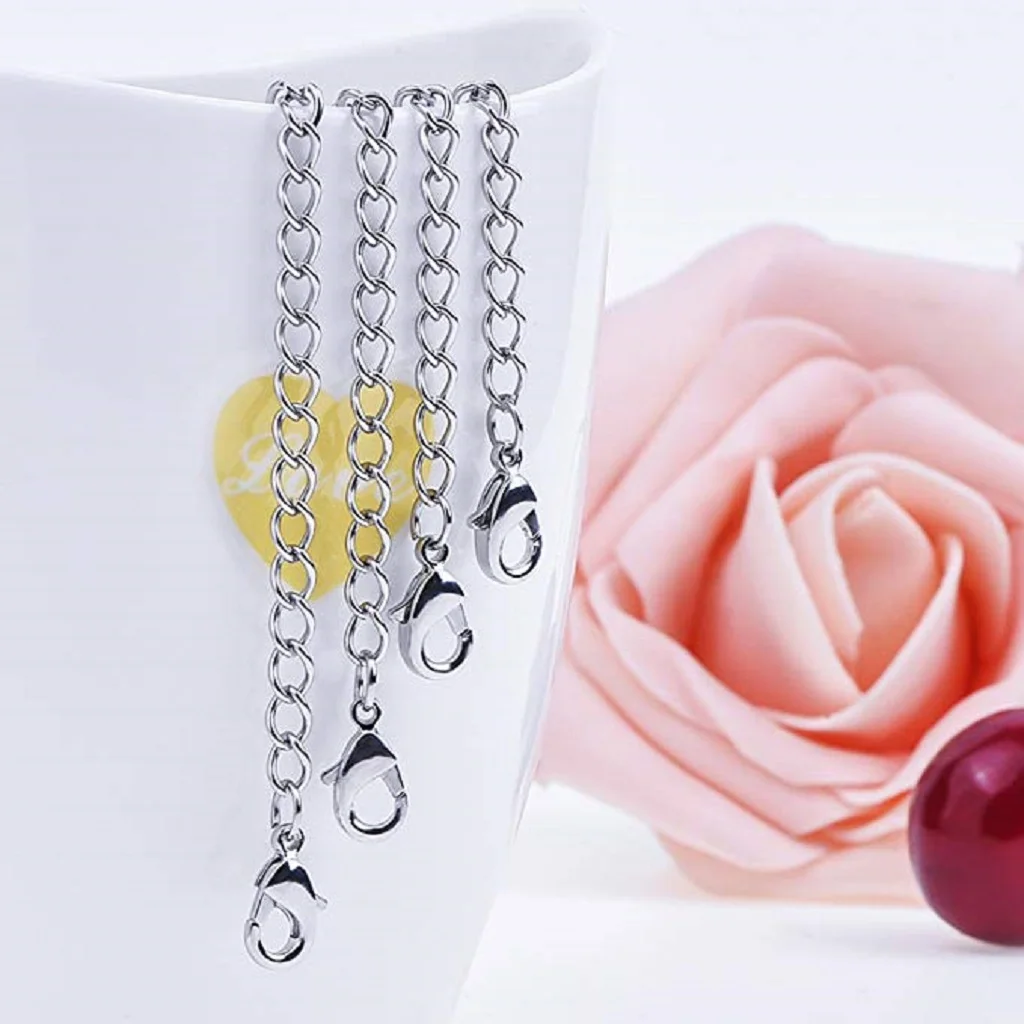10PCS Chain Extender with Lobster Clasp for Necklace Bracelet Anklet for Jewelry Making Accessories, 5 Sizes