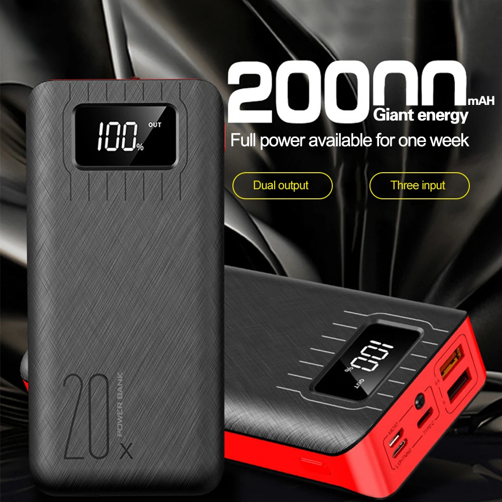 

20000mAh Power Bank Portable Charging Poverbank Mobile Phone External Battery Portable Power Powerbank 20000 mAh for Xiaomi Mi