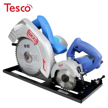 

MJ09 mini 2 in 1 wood precision table panel saw with main saw and scoring saw blade woodworking for MDF