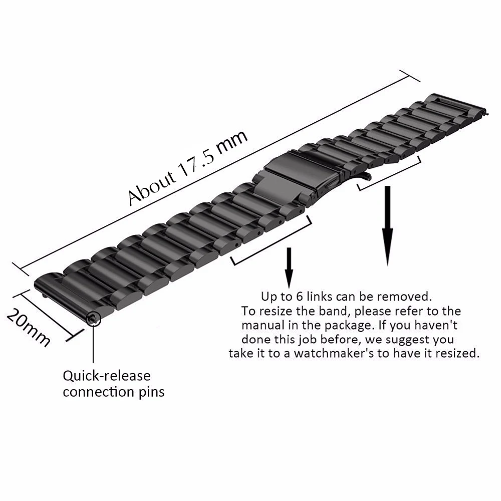 18mm 22mm 20mm 24mm Band Strap For Samsung Galaxy Watch 3 42 46mm gear S3 Active2 Steel for Huawei GT 2 Xiaomi Amazfit BIP GTR 2