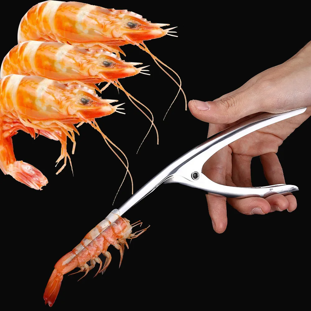 

Stainless Steel Prawn Peeler Shrimp Deveiner Peel Device Creative Kitchen Tools L0817