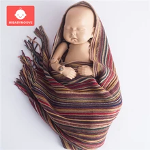 Одеяло для фотосъемки новорожденных, размер 40*170 см, s, хлопковое детское одеяло, s, богемное одеяло для пеленания, детский реквизит для фотосъемки 0-3 м