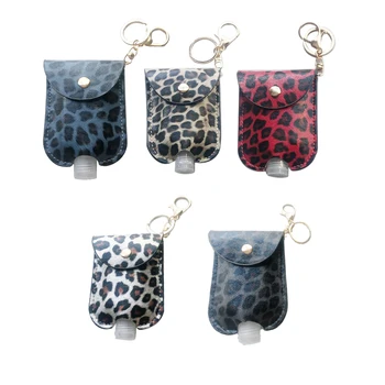 

Key Holder Travel Bottle Leakproof Containers 30ml Flip Cap Reusable Bottles Key Chain Carrier Hand Sanitizer Leather Keychain