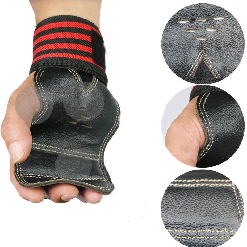 Поддержка запястья перчатки тяжелая атлетика гантели Bracer Регулируемый дышащий Handguard противоскользящие фитнес Crossfit тренировки рукоятка