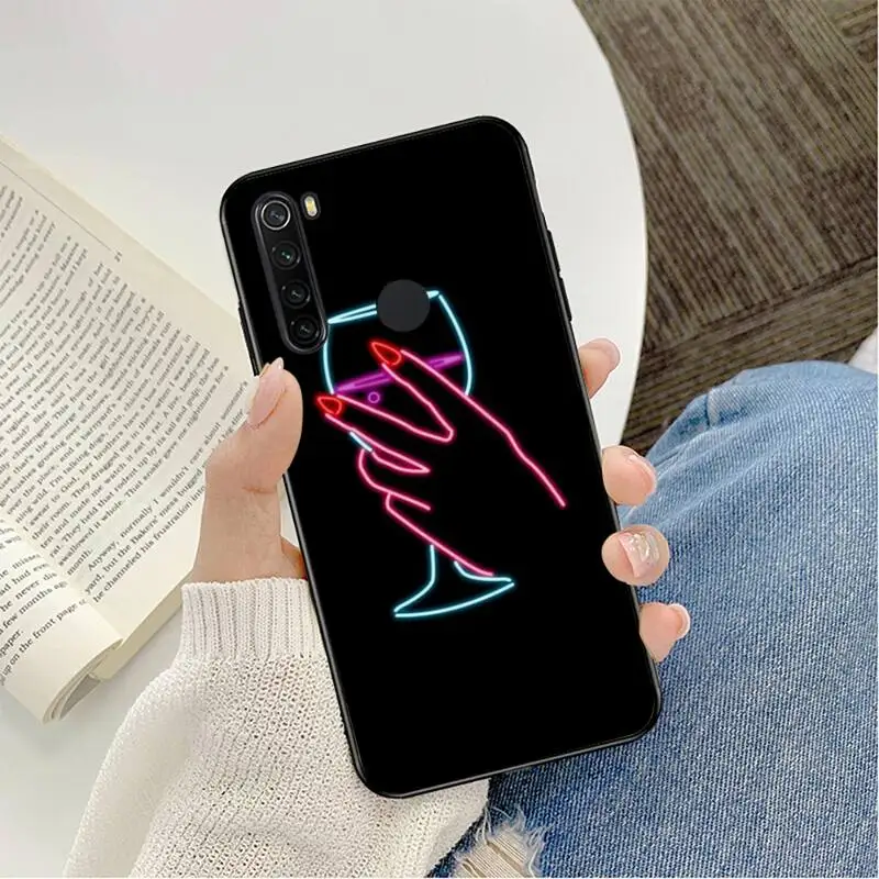 phone cases for xiaomi fluorescent small pattern font neon Soft Rubber Phone Cover For Redmi note 8Pro 8T 6Pro 6A 9 Redmi 8 7 7A note 5 5A note 7 case xiaomi leather case design