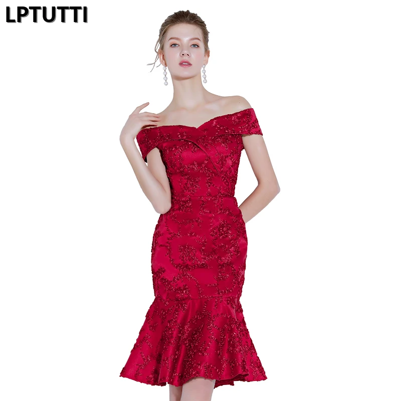 LPTUTTI Аппликации Новые сексуальные женские праздничные элегантные вечерние платья для выпускного вечера Необычные Короткие роскошное
