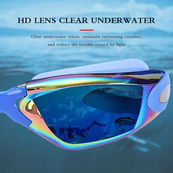

Professional Silicone transparent Swimming Goggles Anti-fog UV kids Sports Eyewear Swimming Glasses adjustable With Ear Plugs