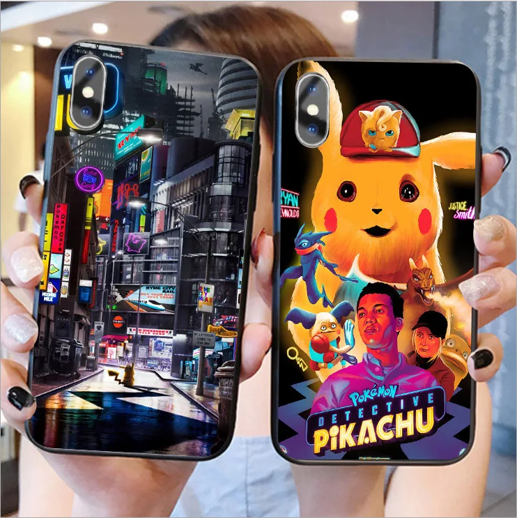 Милый детективный Пикачу Мягкий силиконовый чехол для телефона iPhone 11 Pro MAX 6 6S Plus 7