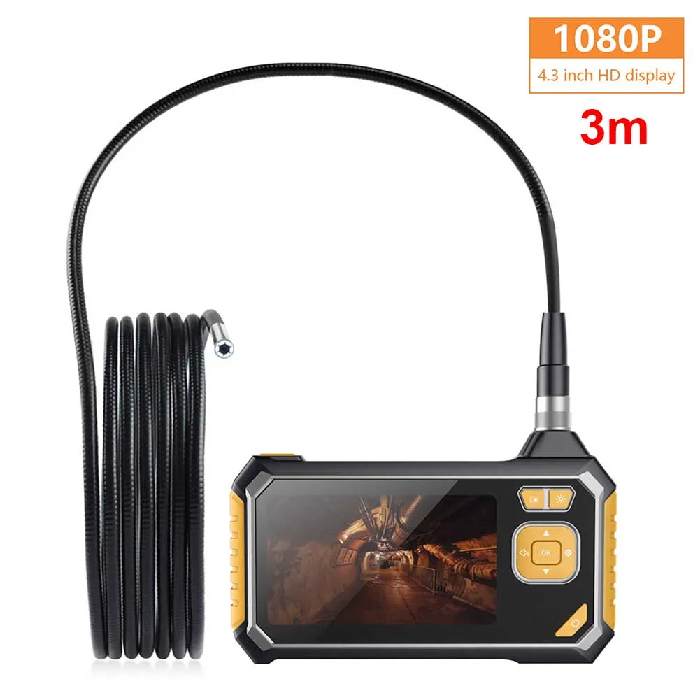 

1m/3m Video Repair LCD 70 Degree Tube Endoscope 4.3inch 1080P Inspection Camera Borescope High Definition Waterproof Industrial