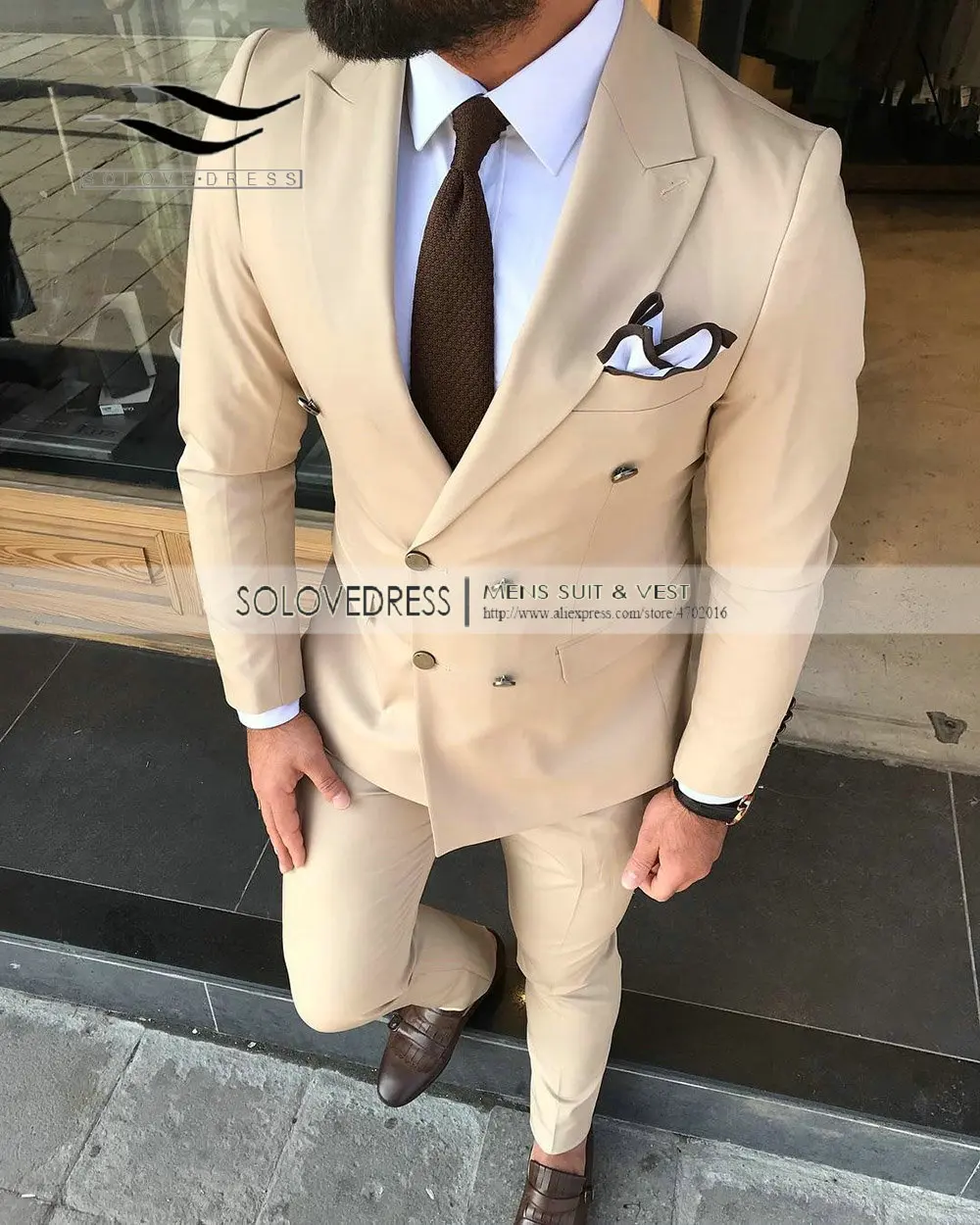 Solovedress мужской свадебный костюм Пик нагрудные двубортный Slim Fit новая модная одежда для выпускного вечера Вечерние Дешевые обтягивающие костюм 3 шт. M2