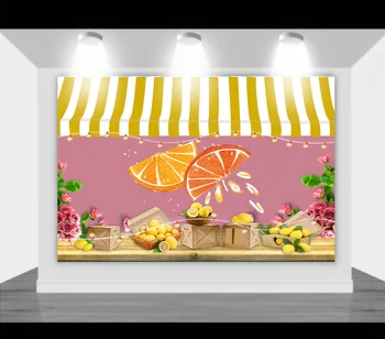 

Fruit shop photography background oranges mango wooden box photo backdrop kids birthday party party photography background