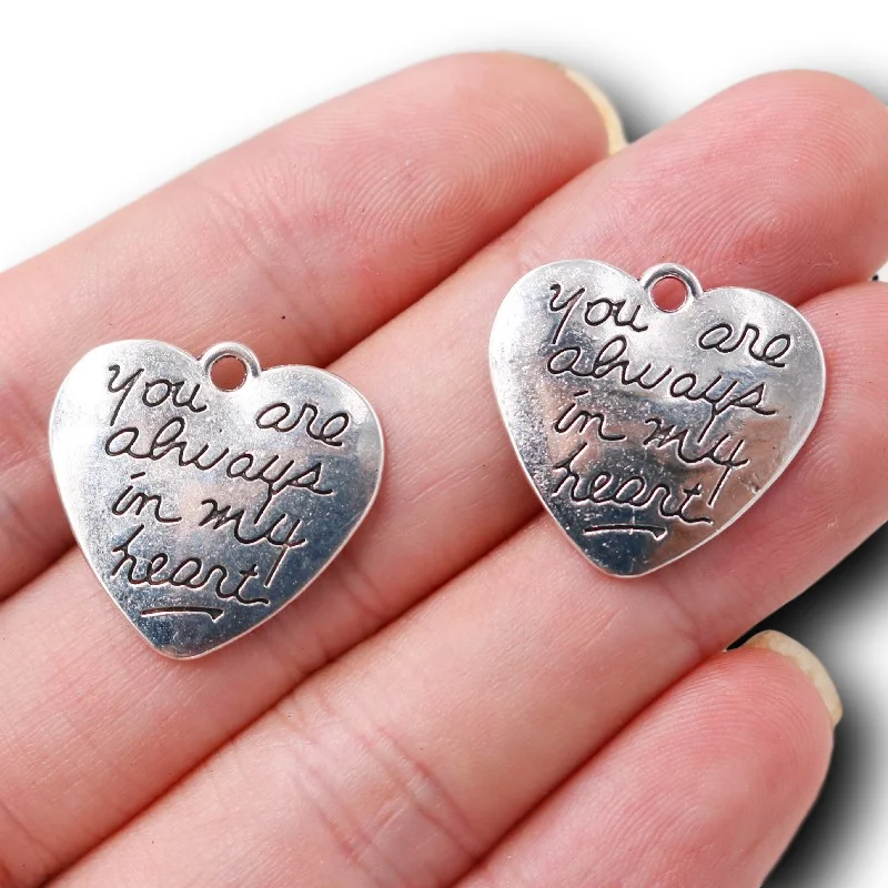 10 шт посеребренные вы всегда в моем сердце полны любви металлические бирки