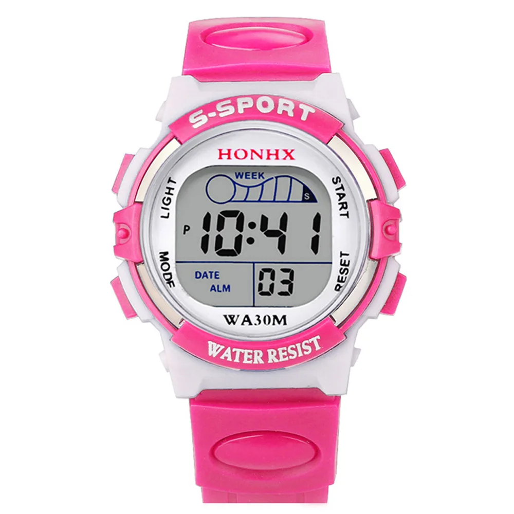 Fashion children's Electronic Watch Pink Waterproof Date Alarm Clock Sport LED Display Kids Digital Watches Boy Wristwatch Girl afbeelding