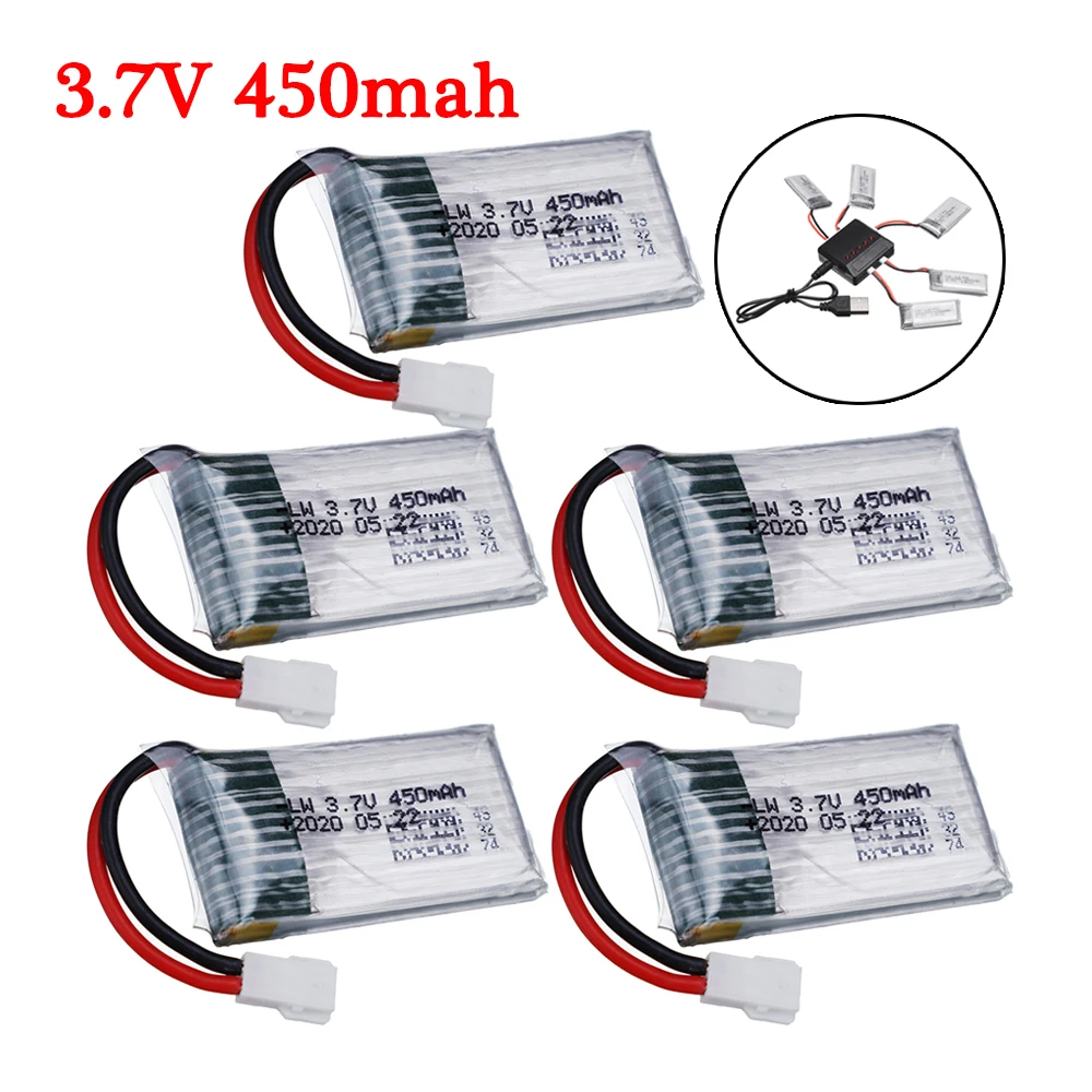 3.7V 450mah 802035 Lipo Battery For H107 H31 KY101 E33C E33 U816A V252 H6C 25C RC Quadcopter Drone Battery Spare Parts 3.7 volt