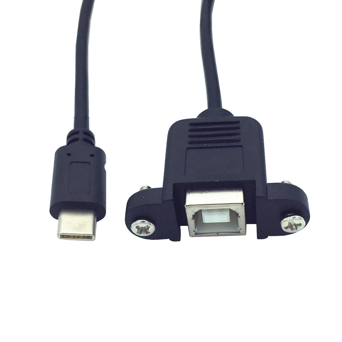 USB 2,0 B гнездо принтера Панель Крепление с винтовым отверстием для usb type-C 3,1 Мужской кабель Adaoter разъем