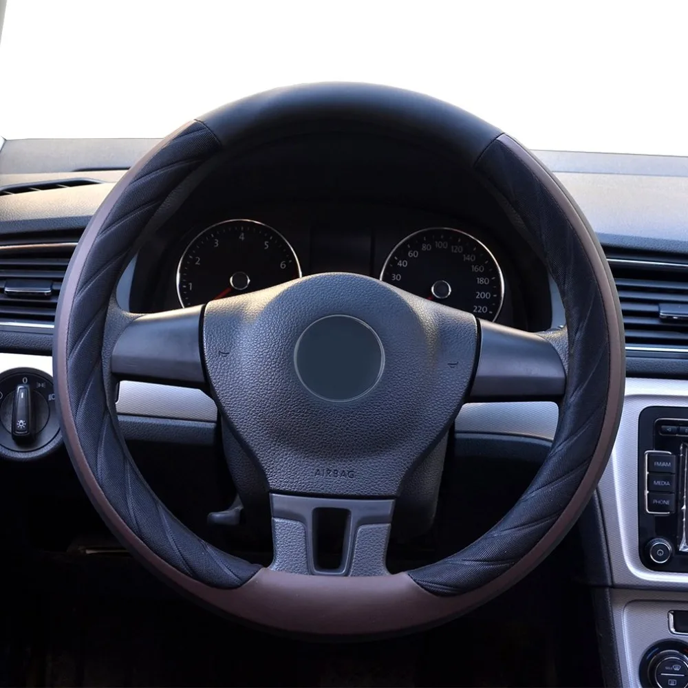 38 см Универсальный Авто Кожаный руль покрытие для интерьера автомобильные чехлы нескользящий держатель протектор ML28
