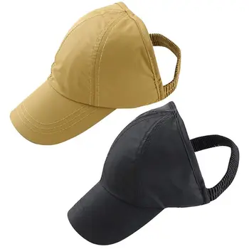 

Unisex Half Empty Top Ponytail Baseball Cap Sunshade Solid Color Snapback Hat