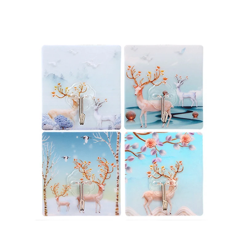 4PCS C 4 шт. крепкий крючок паста стеллаж для хранения Органайзер вешалка бесшовные водонепроницаемые наклейки на стену кухонные аксессуары инструменты для ванной комнаты - Цвет: 4PCS C