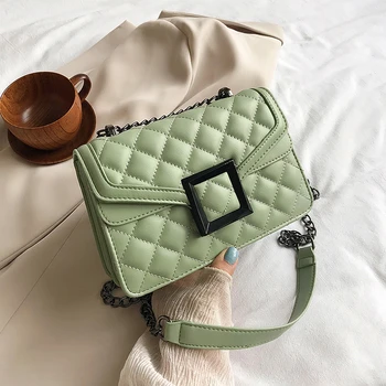 

Fashion Lattice Women Bag PU Leather Shoulder Crossbody Bags For Women Solid Color Simply Style Female Summer Handbags