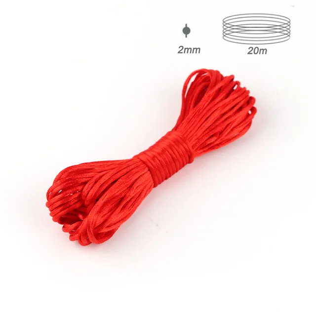 TYRY.HU 80 meter Baby Chewable Necklace Accessories 1.5mm Satin Silk Nylon Cord for Silicone Teething Pacifier Chain DIY Tools 20m red 2mm